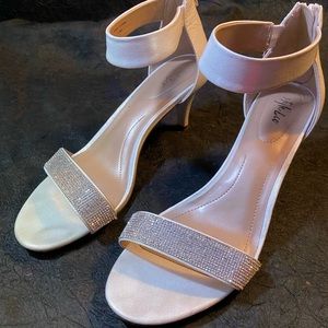 White and silver bridal heels style & co